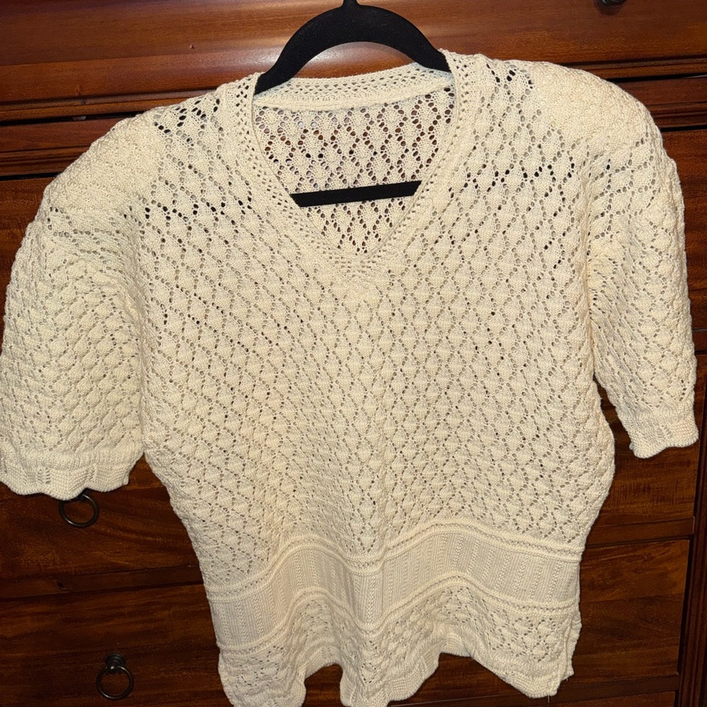 Elegant Cream Knit Sweater vintage
